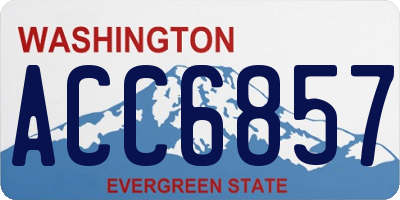 WA license plate ACC6857