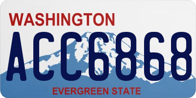 WA license plate ACC6868