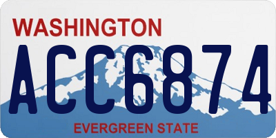 WA license plate ACC6874