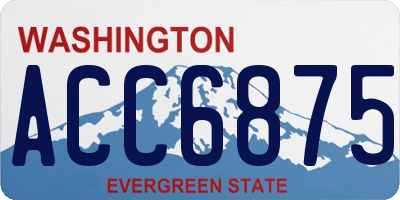 WA license plate ACC6875