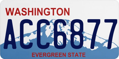 WA license plate ACC6877