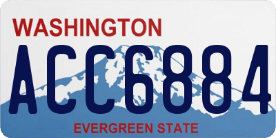 WA license plate ACC6884