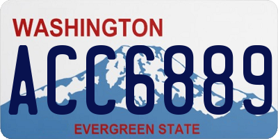 WA license plate ACC6889