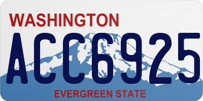 WA license plate ACC6925