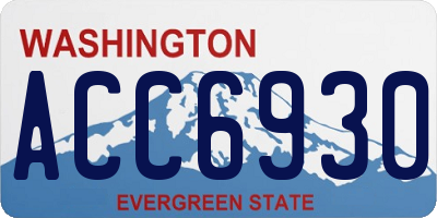 WA license plate ACC6930