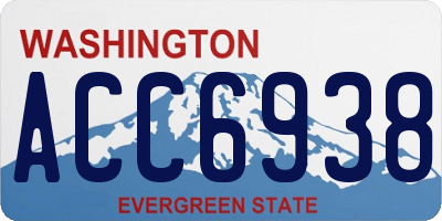 WA license plate ACC6938