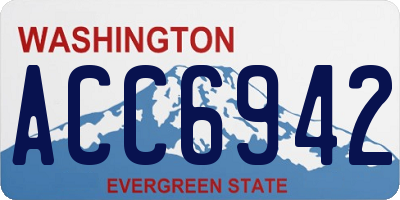 WA license plate ACC6942