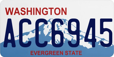 WA license plate ACC6945