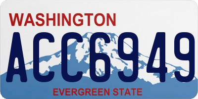 WA license plate ACC6949