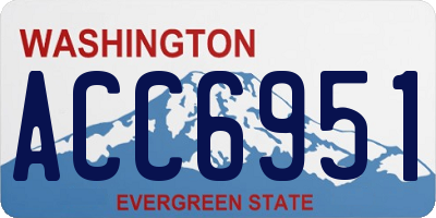 WA license plate ACC6951