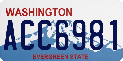 WA license plate ACC6981