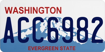 WA license plate ACC6982