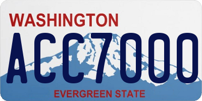 WA license plate ACC7000