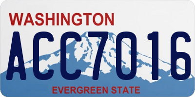WA license plate ACC7016