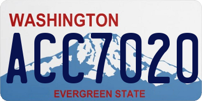 WA license plate ACC7020