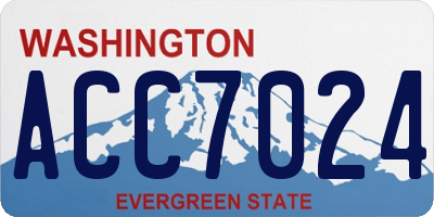 WA license plate ACC7024
