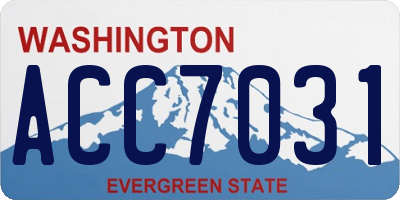 WA license plate ACC7031