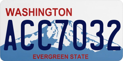 WA license plate ACC7032