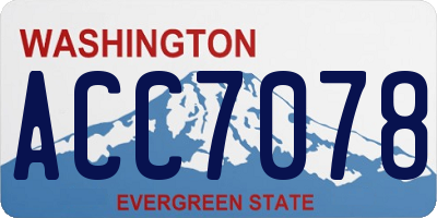 WA license plate ACC7078