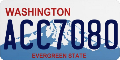 WA license plate ACC7080