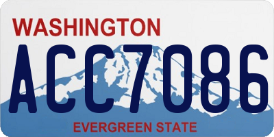 WA license plate ACC7086