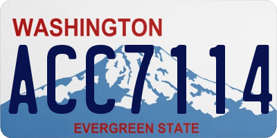 WA license plate ACC7114