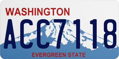 WA license plate ACC7118
