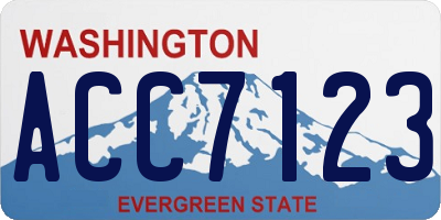 WA license plate ACC7123