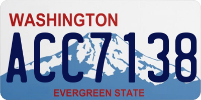 WA license plate ACC7138