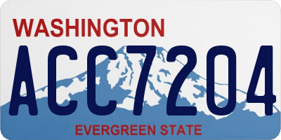 WA license plate ACC7204