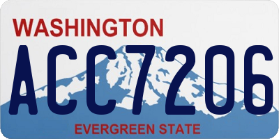 WA license plate ACC7206