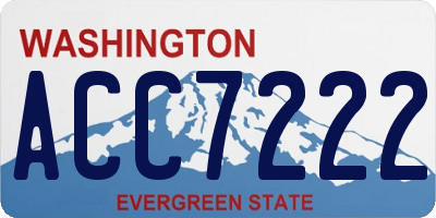 WA license plate ACC7222
