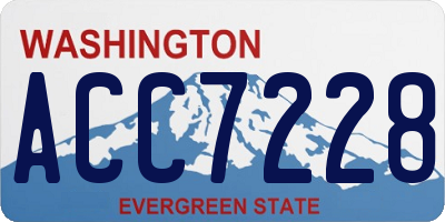 WA license plate ACC7228