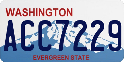 WA license plate ACC7229