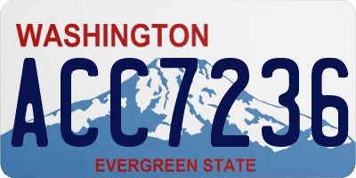 WA license plate ACC7236