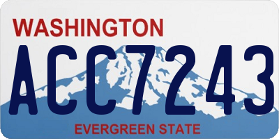 WA license plate ACC7243