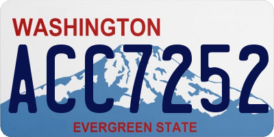 WA license plate ACC7252