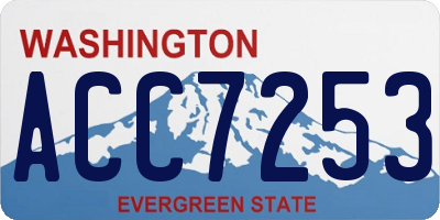 WA license plate ACC7253