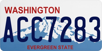 WA license plate ACC7283