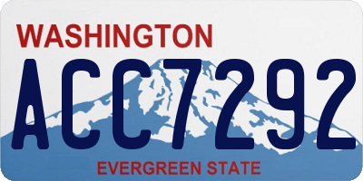 WA license plate ACC7292