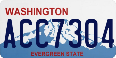 WA license plate ACC7304