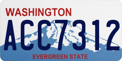 WA license plate ACC7312