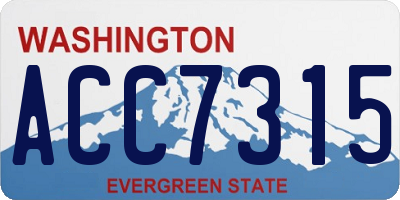 WA license plate ACC7315