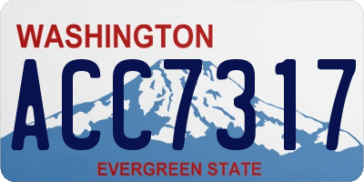 WA license plate ACC7317
