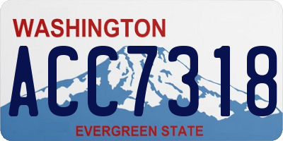 WA license plate ACC7318