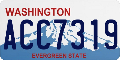 WA license plate ACC7319