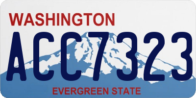 WA license plate ACC7323
