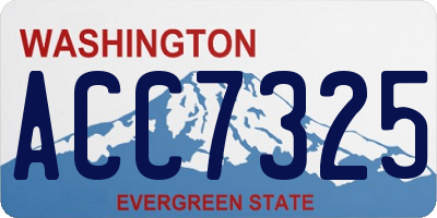 WA license plate ACC7325