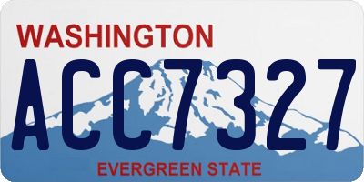 WA license plate ACC7327