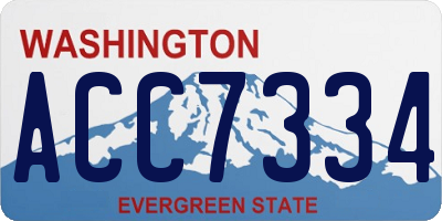 WA license plate ACC7334